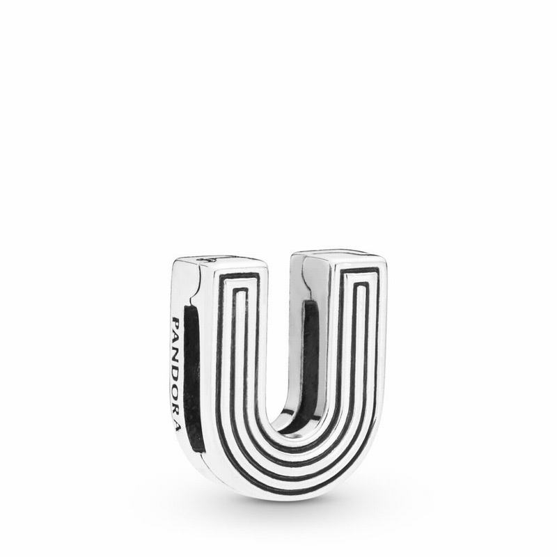 Pandora Australia Reflexions™ Letter U Clip Charm - Sterling Silver | MVNZKG624